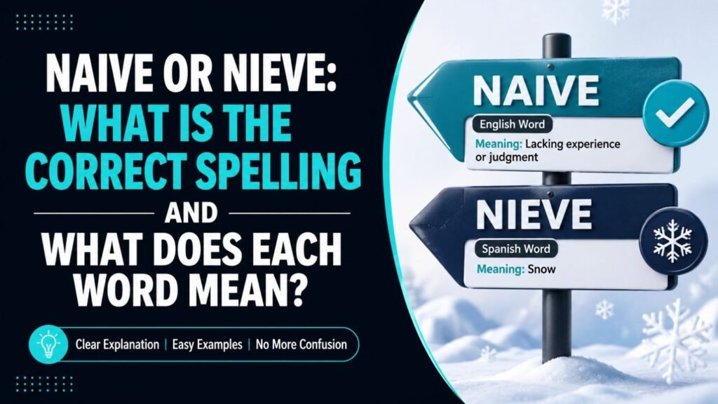 Naive Or Nieve: What Is the Correct Spelling And What Does Each Word Mean?