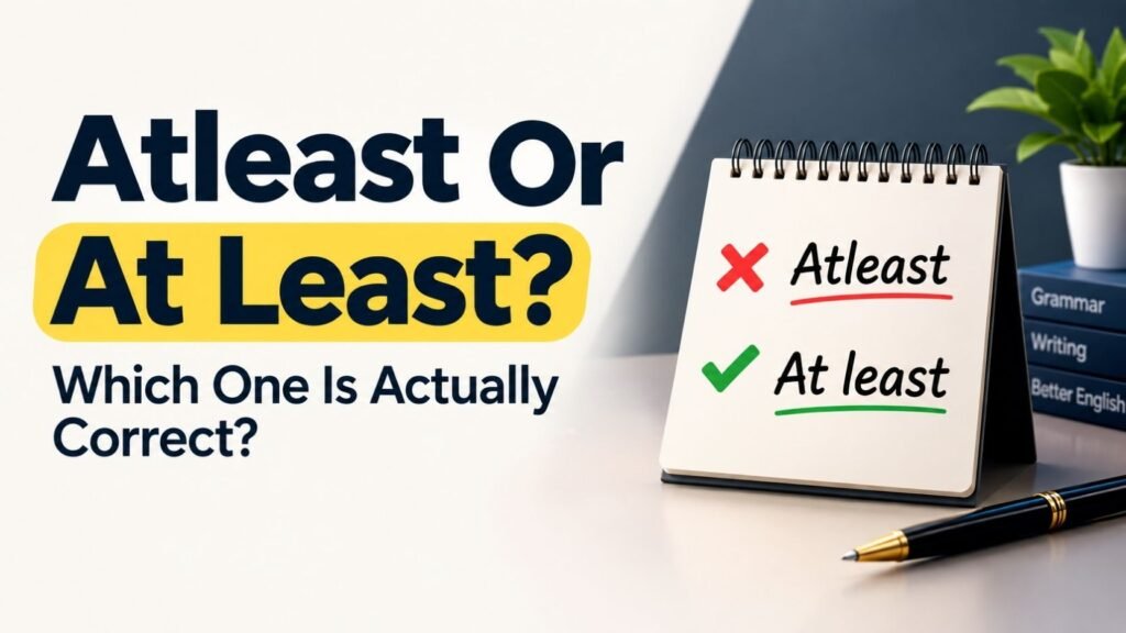 Atleast Or At Least: Which One Is Actually Correct?