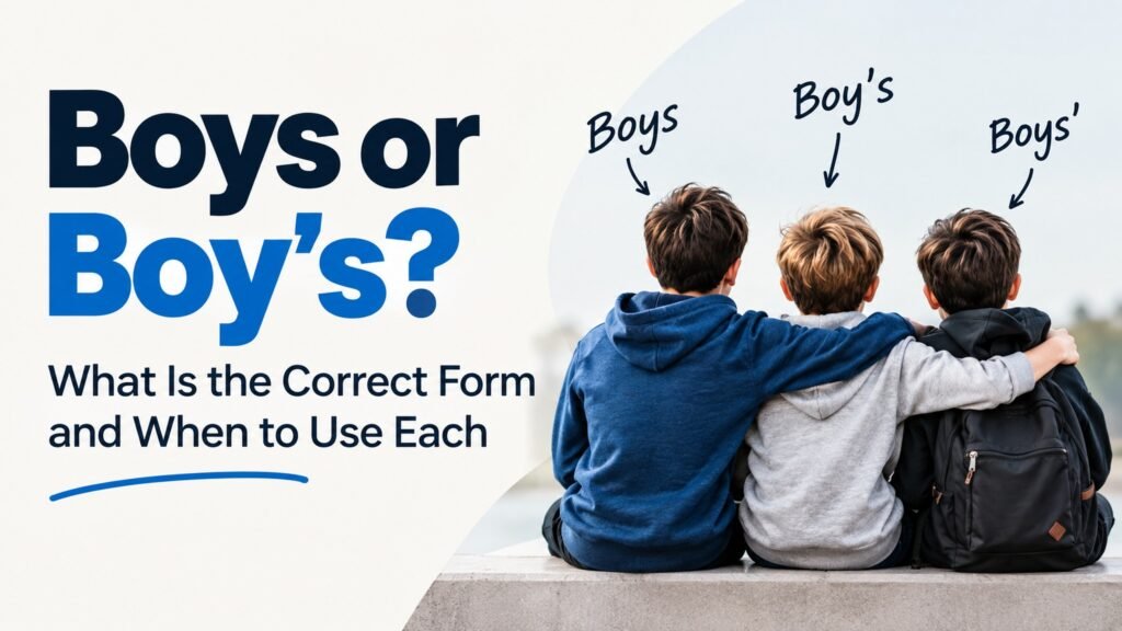 Boys or Boy's: What Is the Correct Form and When to Use Each