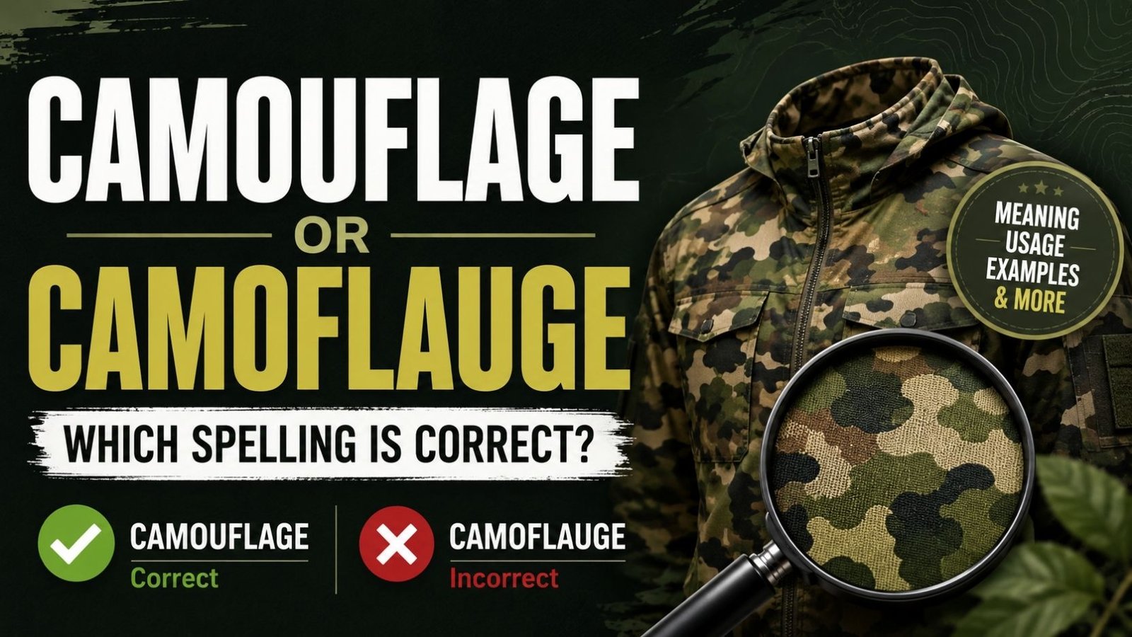 Camouflage Or Camoflauge: Which Spelling Is Correct?