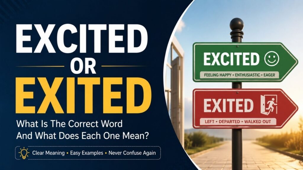 Excited Or Exited: What Is The Correct Word And What Does Each One Mean?
