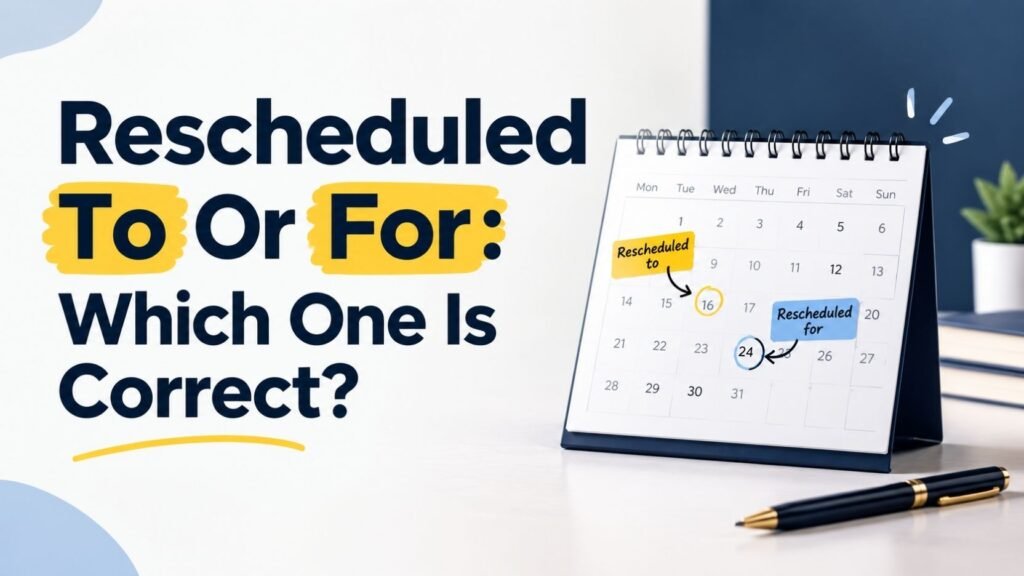 Rescheduled To Or For: Which One Is Correct?
