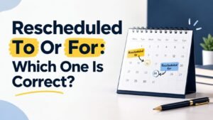Rescheduled To Or For: Which One Is Correct?