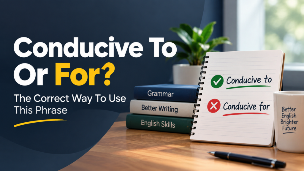 Conducive To Or For: The Correct Way To Use This Phrase