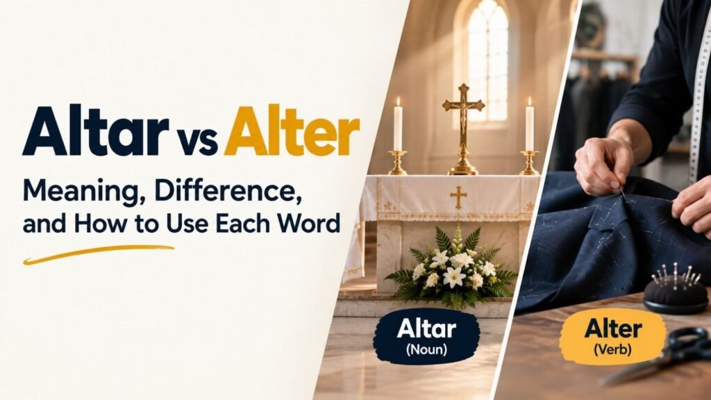 Altar vs Alter: Meaning, Difference, and How to Use Each Word