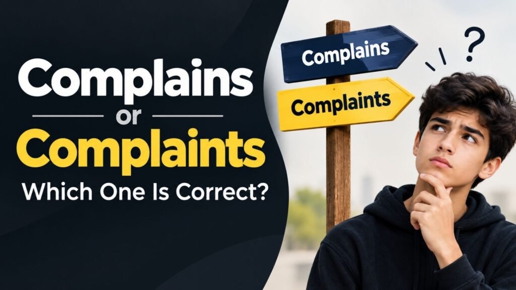 Complains or Complaints: Which One Is Correct?