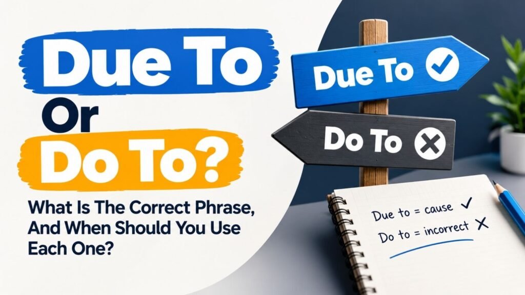 Due To Or Do To: What Is The Correct Phrase, And When Should You Use Each One?