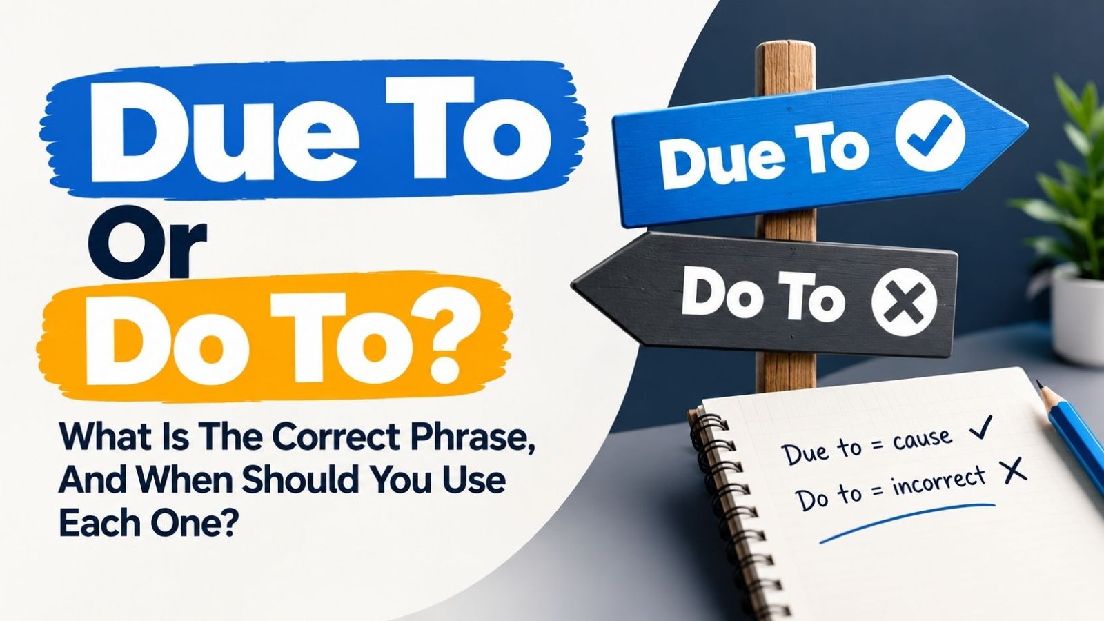 Due To Or Do To: What Is The Correct Phrase, And When Should You Use Each One?