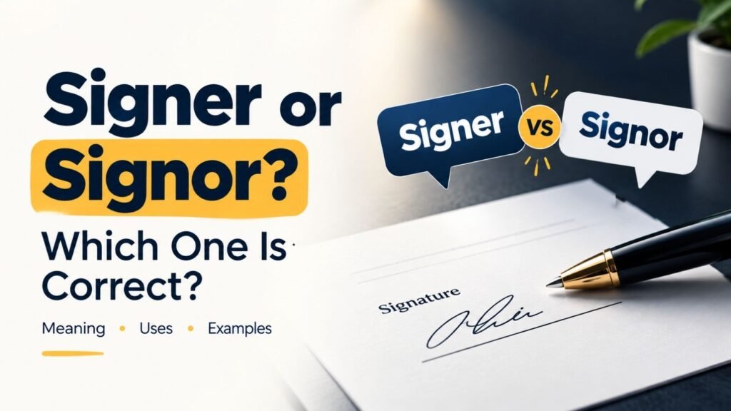 Signer or Signor: Which One Is Correct?